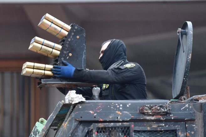 La Policía colombiana emplea el sistema lanzagranadas Venom en las protestas de la última semana