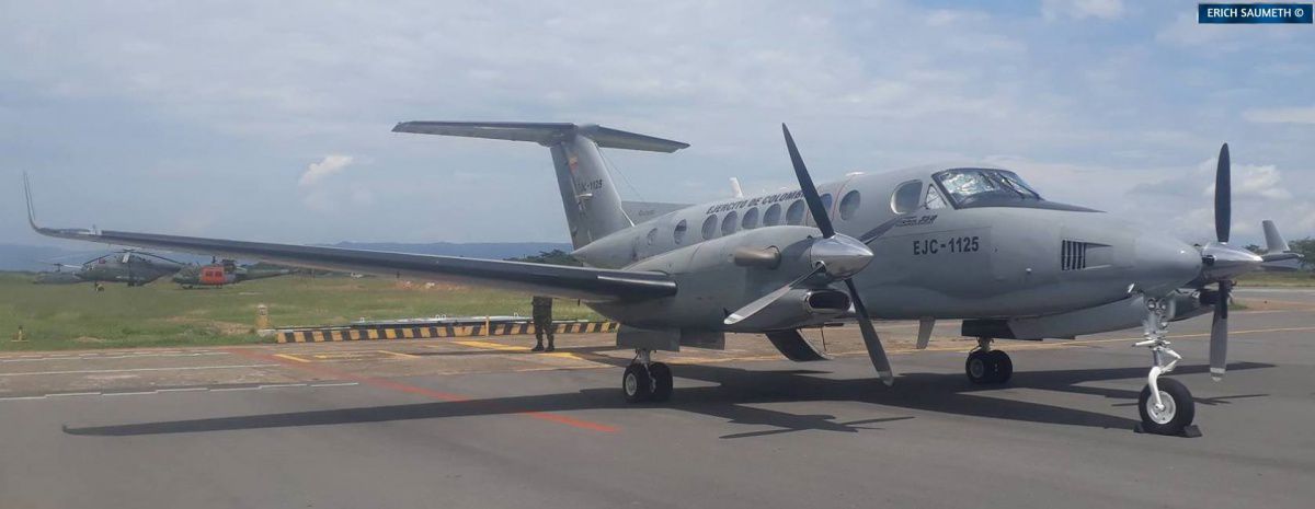 Colombia finaliza el mantenimiento de un avión King Air B-350 del Ejército